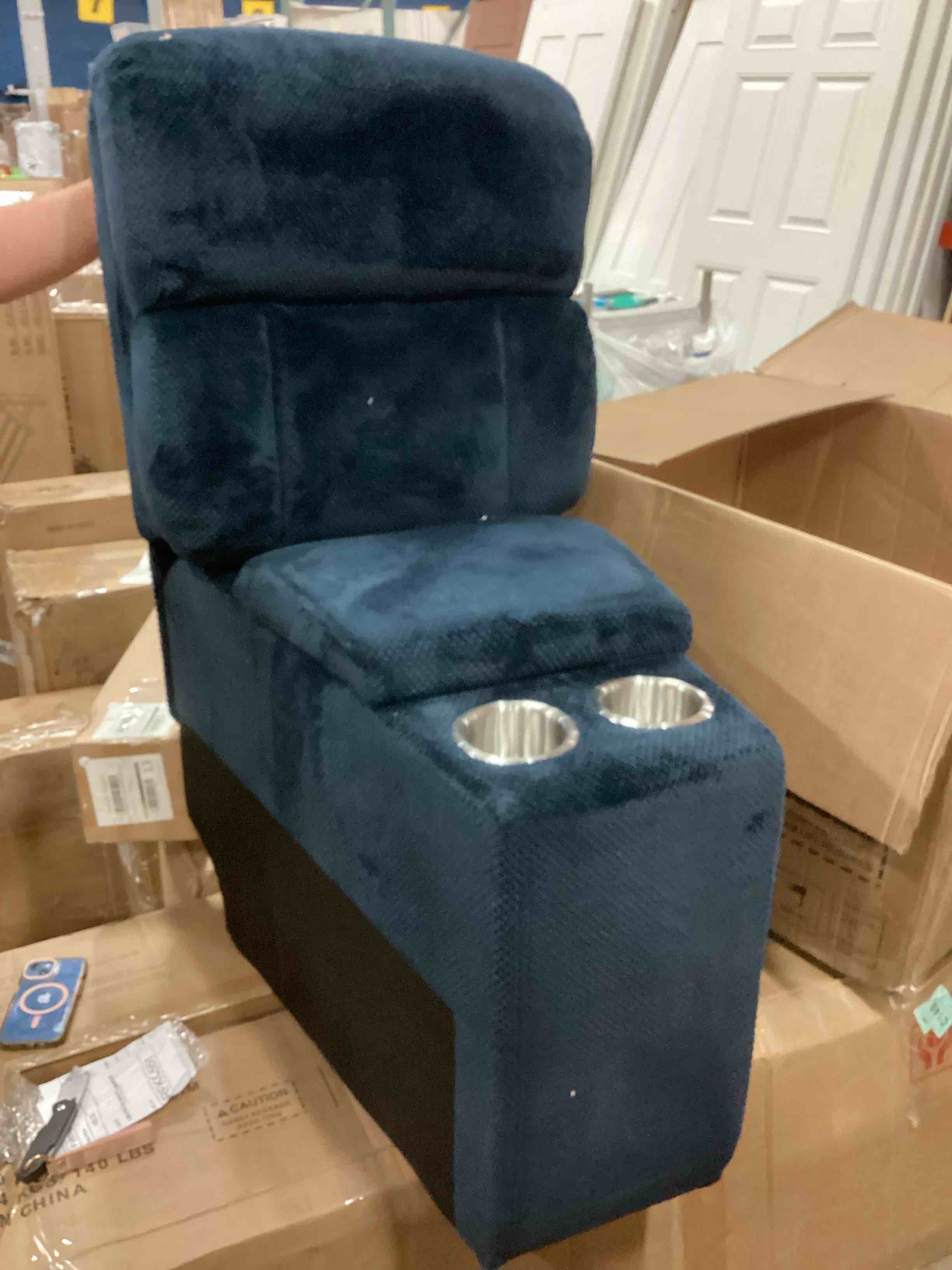Blue Storage Console for sofa 