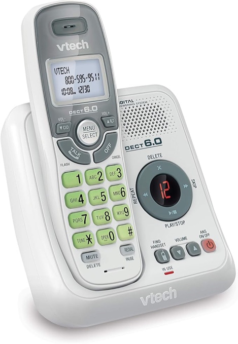 VTech - CS6114 DECT 6.0 Digital Cordless Phone With Caller ID/Call Waiting - White