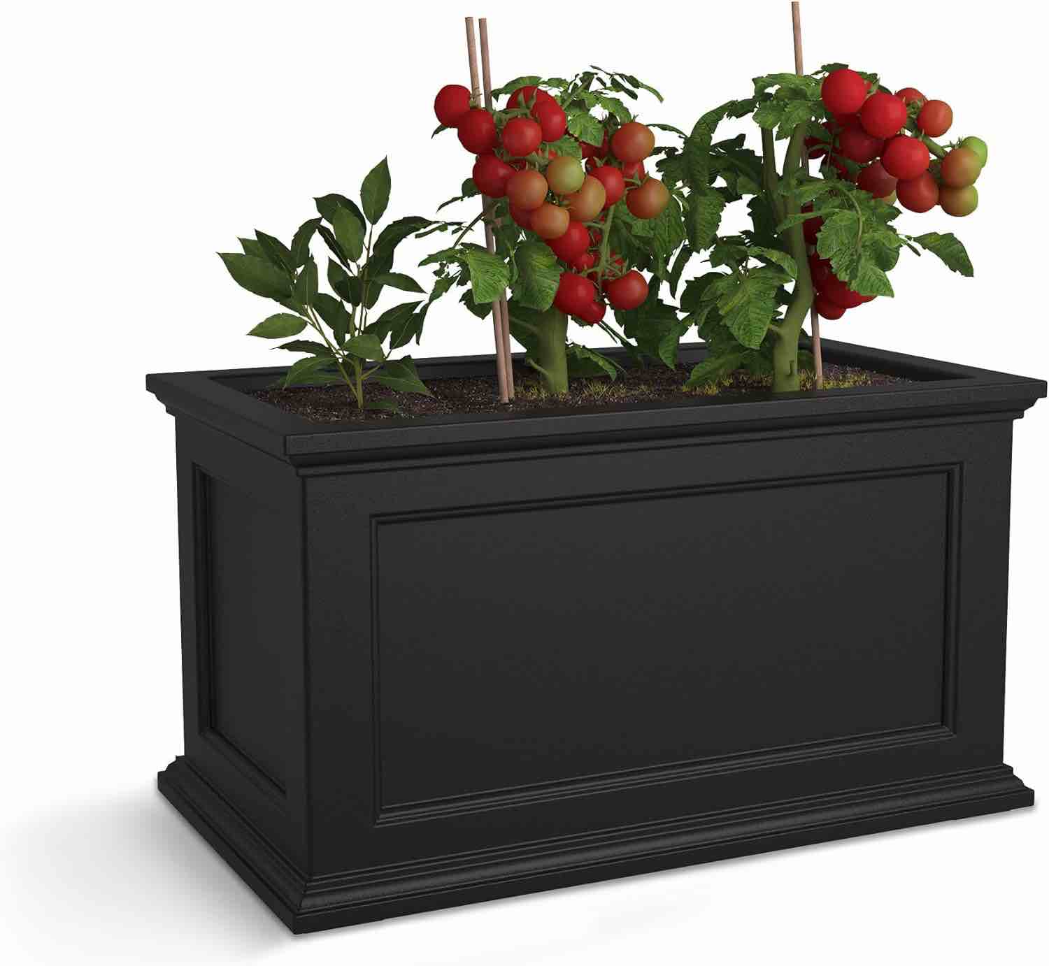 Mayne Fairfield 20in x 36in Rectangle Planter Mayne Fairfield 20in x 36in Rectangle Planter - Black - 36in L x 20in W x 20in H - with Built-In Water Reservoir (5826-B) Black - 36in L x 20in W x 20in H - with Built-In Water Reservoir (5826-B)