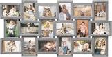 HELLO LAURA Large Collage Picture Frames - 40x18 Frame for 21 Opening 4x6 Photos Wall Hanging Collage Frame Set - Grey Elegant Photo Collage Frames Display Multiple Photos