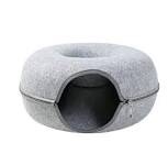 Cat Nest Breathable Four Seasons Cat House Round Removable Washable Zipper Closed Training Toy Cat Tunnel Donut Cat House Pole Mount Bracket for Pethouse (A, A)