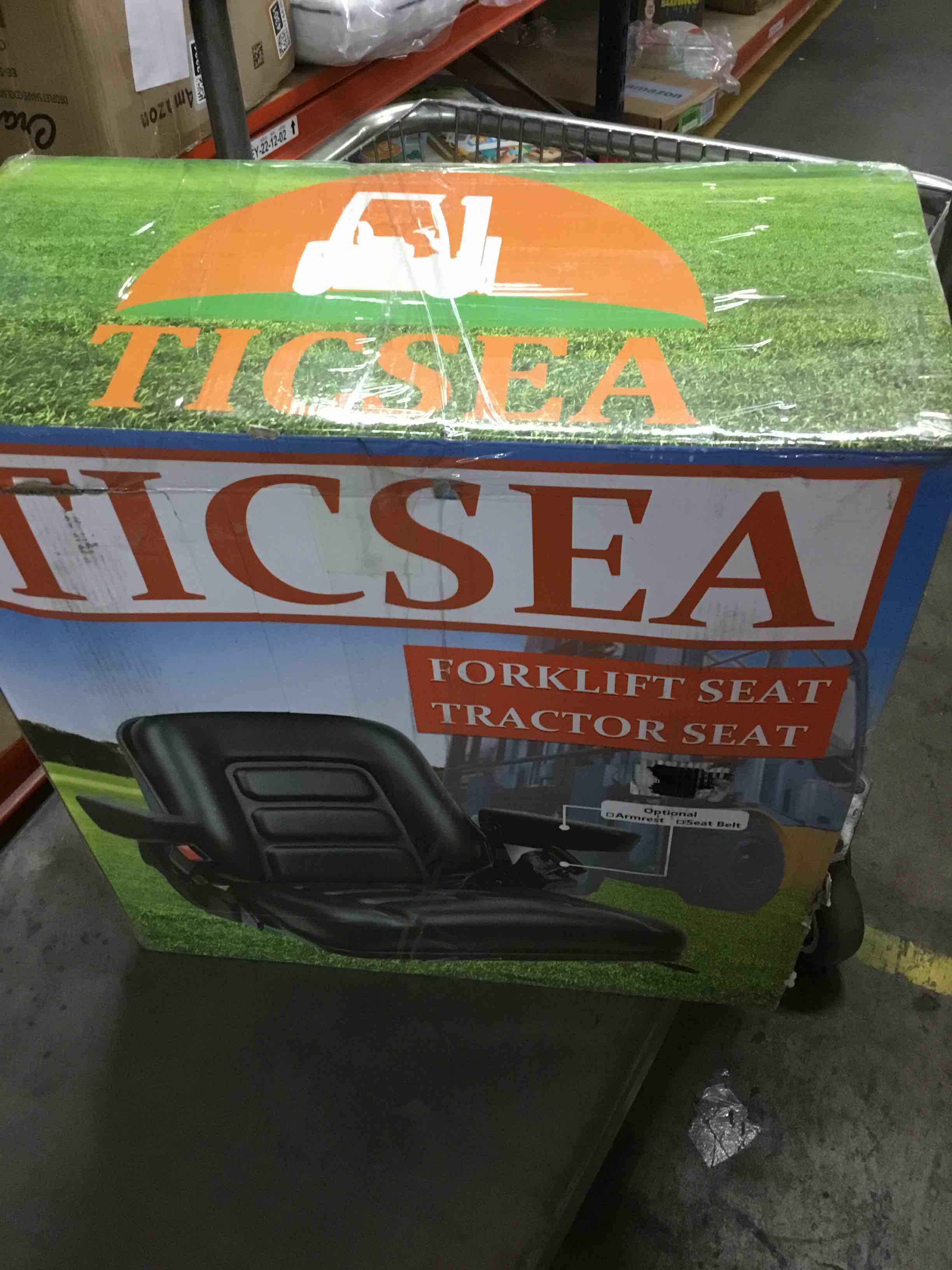 Universal Forklift Seat with Adjustable Back,Safety Belt And Operator Position Switch,for Tractor,Excavator Skid Loader Backhoe Dozer Telehandler