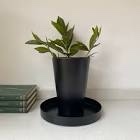 (13 pcs )Stainless Steel Plant Tray (8.7'' x 1.2''), Round Flower Pot Drip Trays, Black Flowerpot Tray, Large Metal Plant Pot Saucers, for Collects Garden Potted Drainage and Excess Water