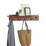 Bay Isle Home Furniture Almeric Acacia Wood Coat Rack With Shelf