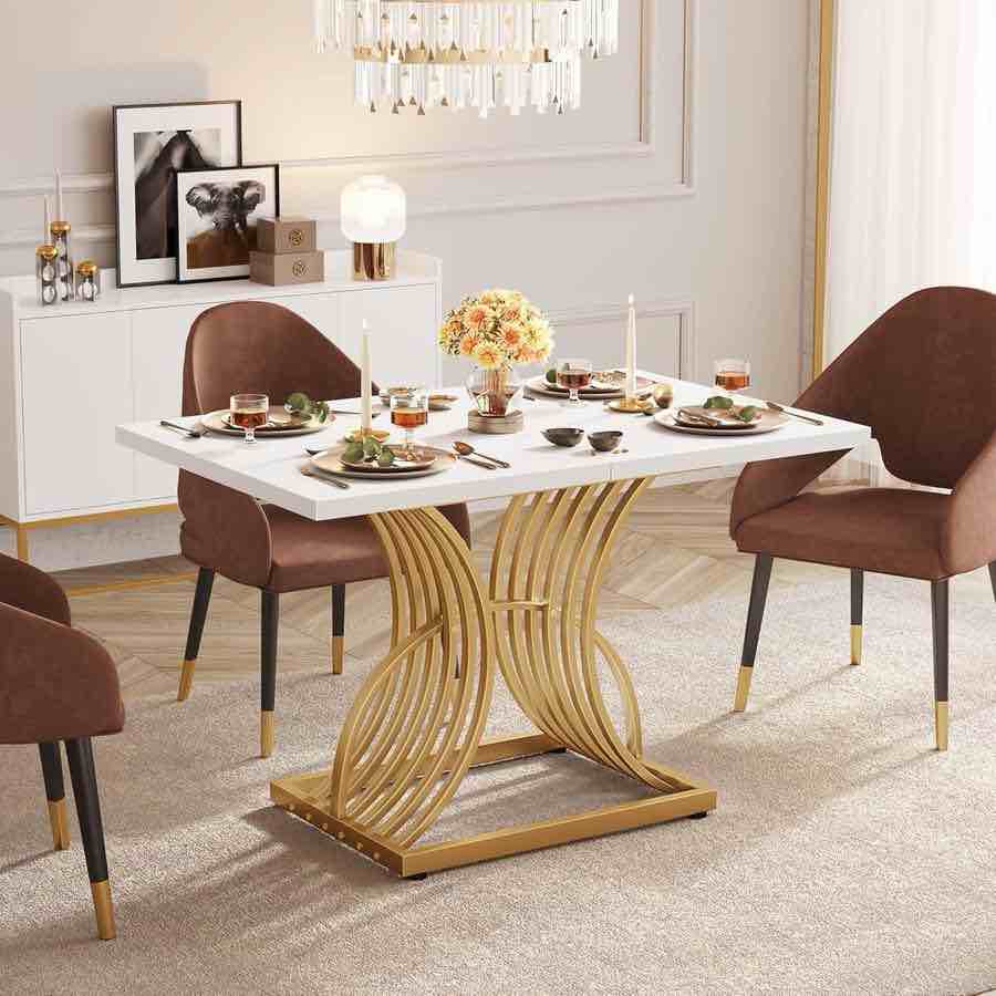 DWVO Modern Dining Table for 4 People (G-2-37 12-19 FTKDTC-0028) -
