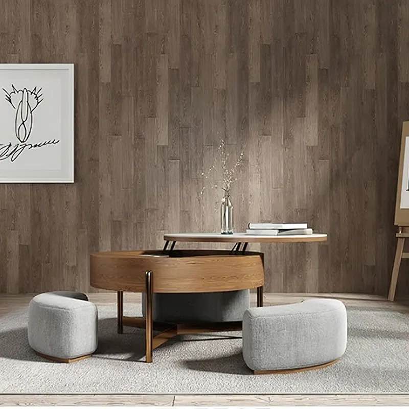 Lift Top Extendable 3 Storable Stools Sintered Stone Coffee Table with Storage