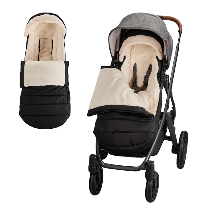 Buntting Bag Compatible with UPPAbaby Vista V2, Vista, Cruz, Cruz V2, RumbleSeat, Ridge, Minu Strollers, Warm and ultra-plush Waterproof Bunting Bag. Universal, easily attaches to all strollers.
