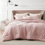 Bedsure  Comforter Set - Pink Comforter  Soft Bedding for All Seasons, Cationic Dyed Bedding Set, 3 Pieces, 1 Comforter (and 2 Pillow Sham 68 in .88 in