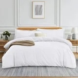 600 TC 100% Egyptian Cotton Duvet set Zipper Closur Ultra Soft Durable and Fade Resistant Color White Solid size  Full/Queen