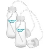 Tinukim iFeed 9 Ounce Self Feeding Baby Bottle with Tube - Handless Anti-Colic Nursing System, White - 2-Pack