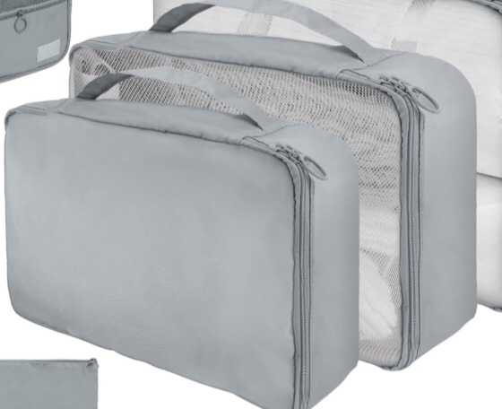   LerBen® 4pcs Travel Bag-in-Bag Luggage Organizer Storage Bag Set Grey