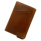 Fidelo Minimalist Wallet for Men - Slim Credit Card Holder RFID Mens Wallets - LEATHER Broown