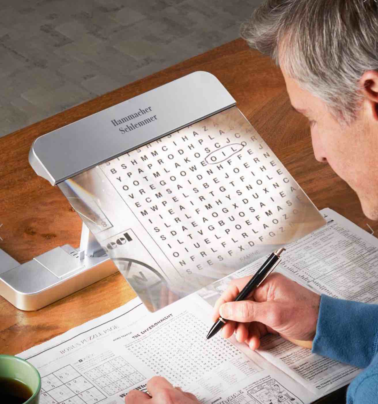 The Full Page Illuminated Desktop Magnifier 4XAA