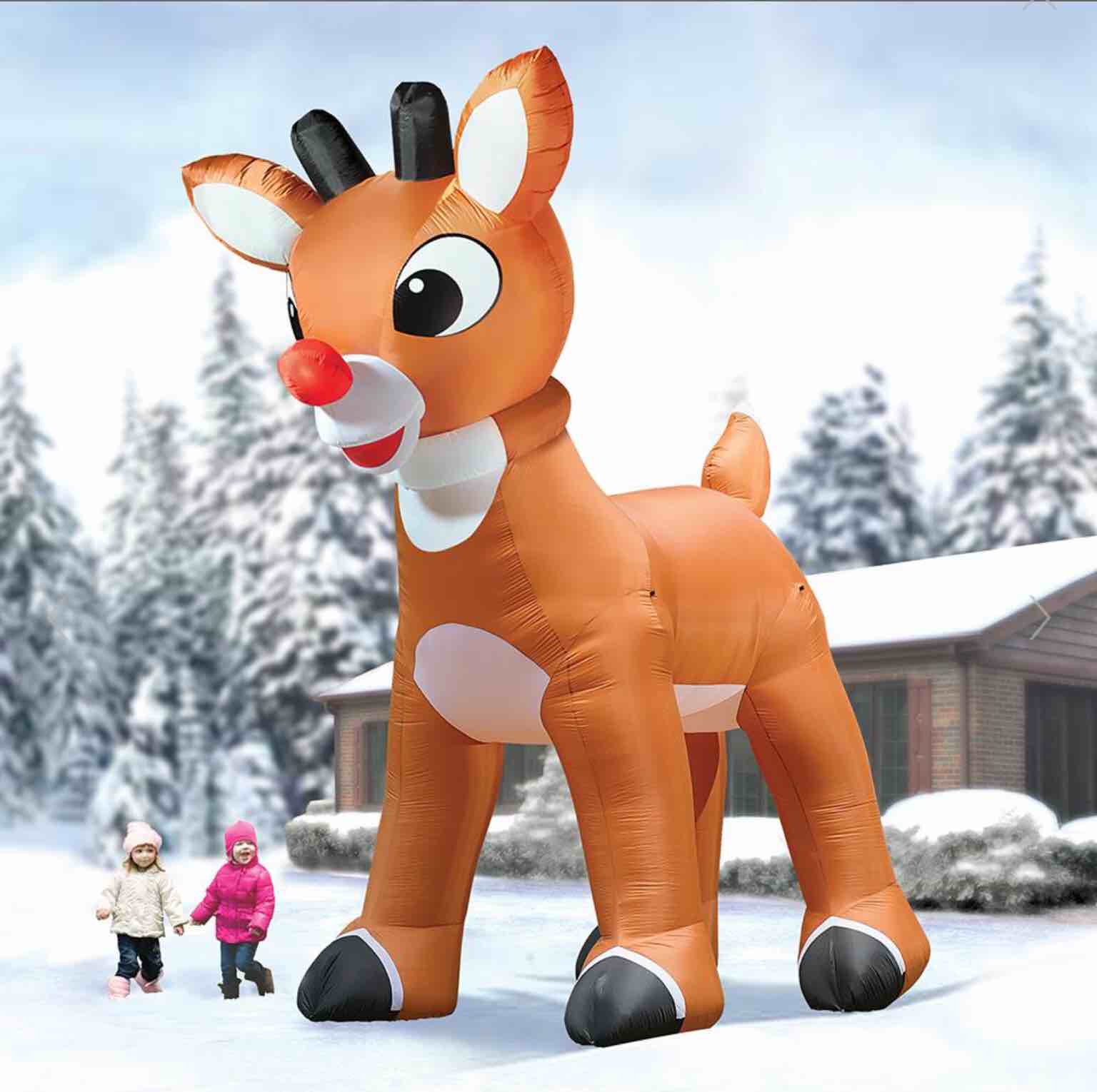 The 15' Inflatable Rudolph With Blinking Nose