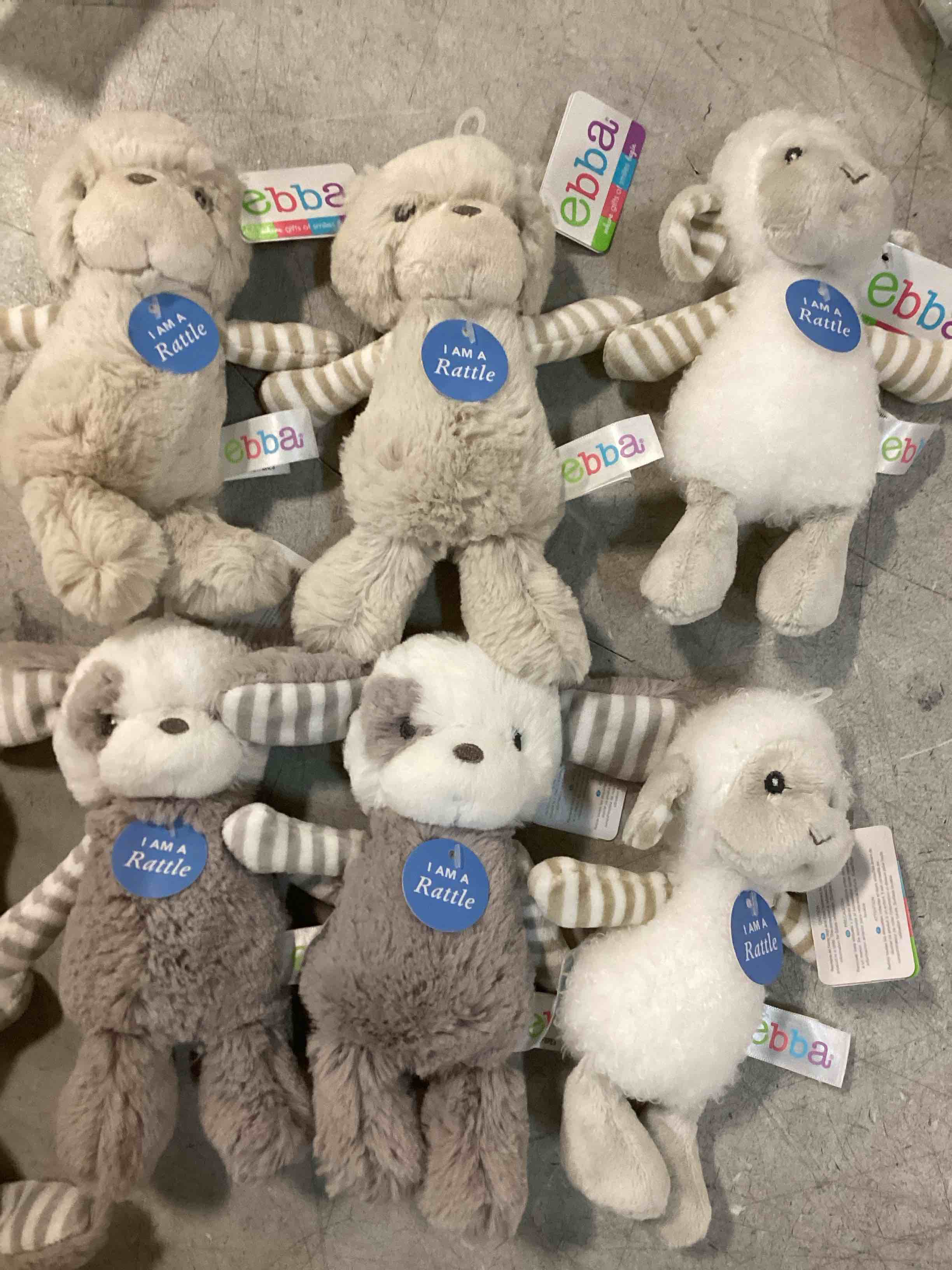 assortment of small baby stuffed animals. 