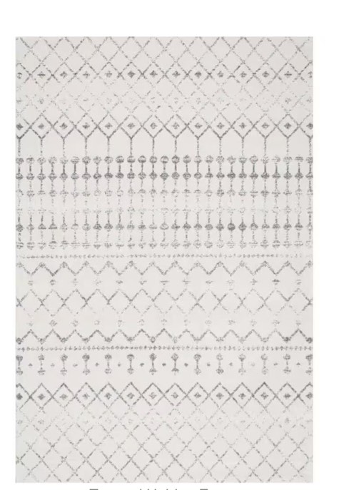 Blythe Modern Moroccan Trellis Doormat 3 ft. x 5 ft. Gray Area Rug