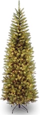 Slender Lighted Artificial Fir Christmas Tree