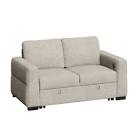 60.2" Linen Upholstered Convertible Sofa Bed with USB Charging Port