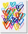Urban Graffiti Hearts On Canvas by Victoria Barnes Print