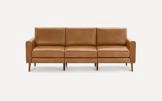 LEATHER SOFA, BROWN 