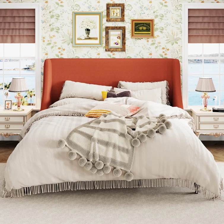 Bowdoin Upholstered Wingback Platform Bed