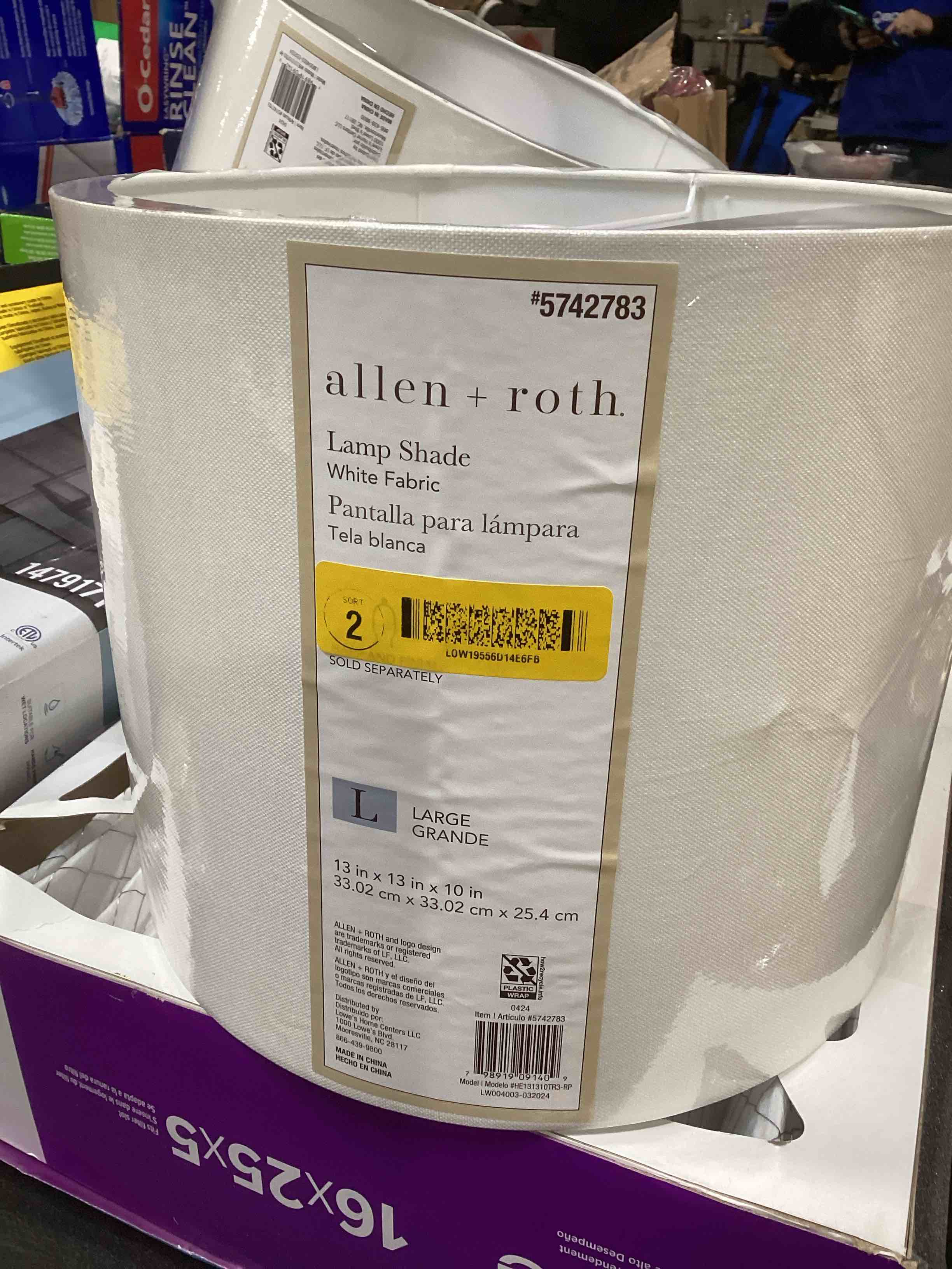 Allen+Roth Lamp Shade White Fabric 