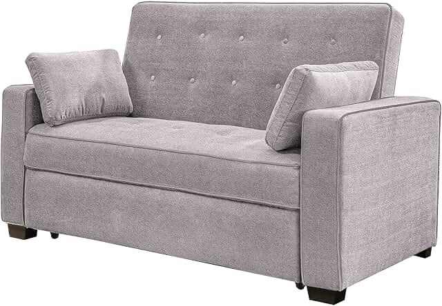 queen rolled arm tufted back convertible sleeper