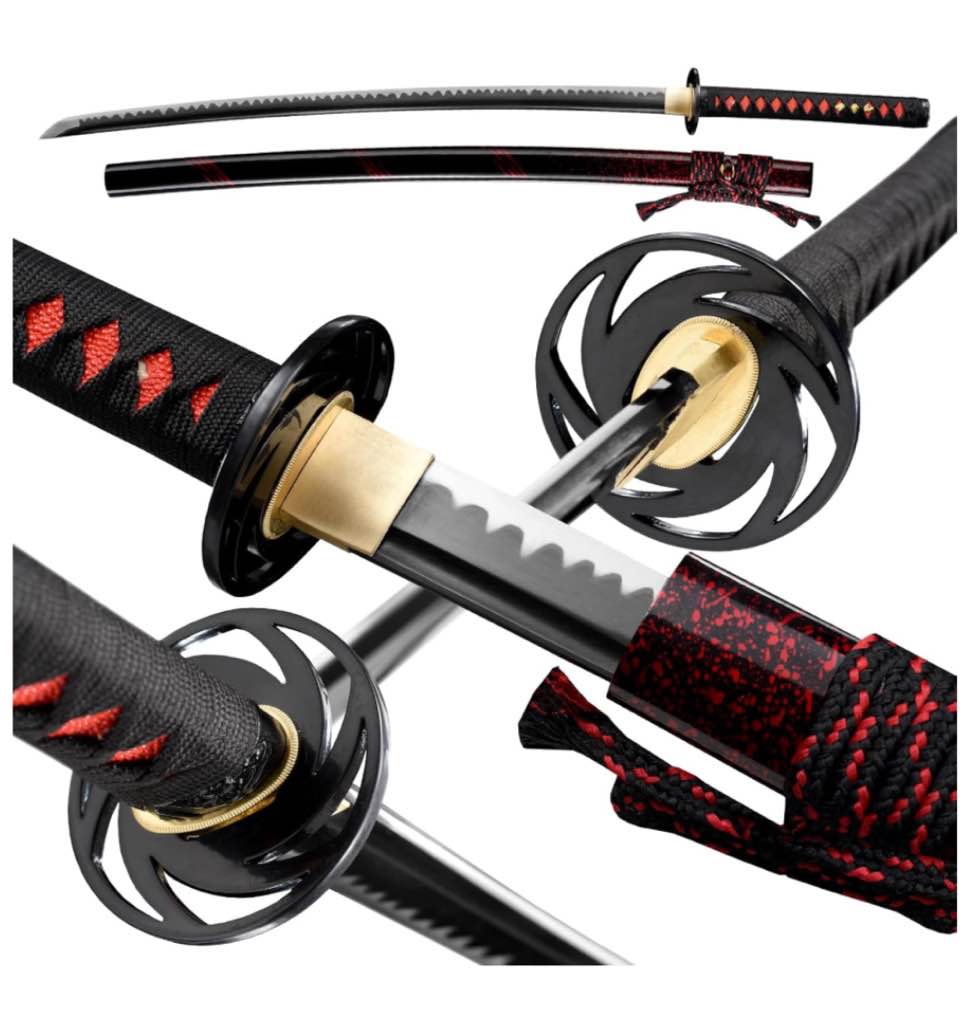JIHPEN sword?Full Tang Katana 41 31 21inches Black katanas,Really Sharp?9260 Spring Steel, 1090 T10 high Carbon Steel, Real Harmon, Various Styles are Available