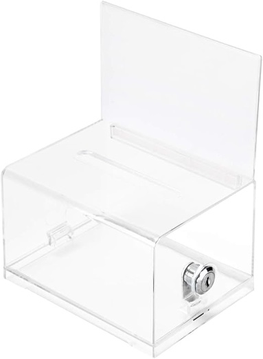 Amazon Basics Clear Key Ballot Box With Loc