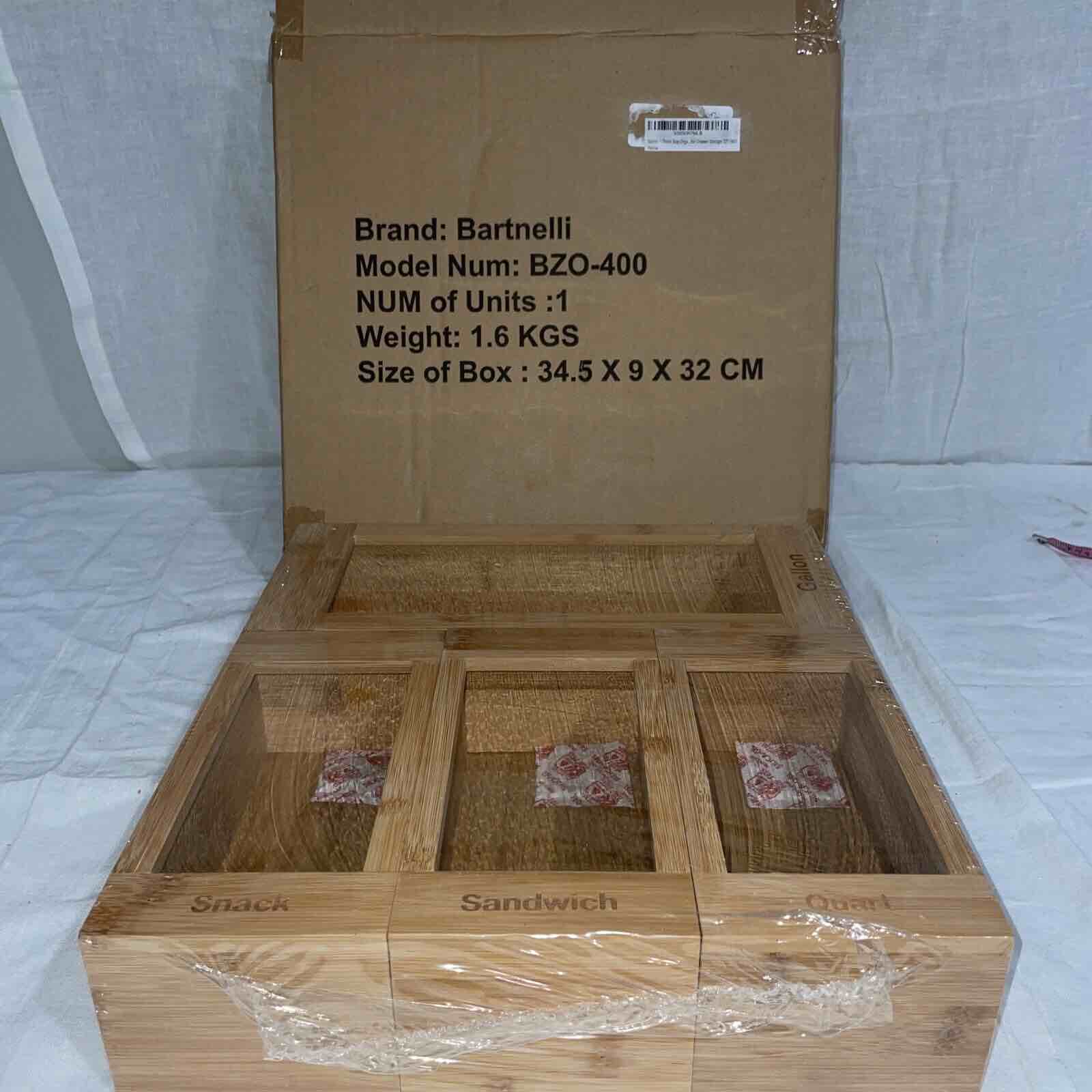 Bartnelli BZO-400 wooden Ziploc Bag Organzier