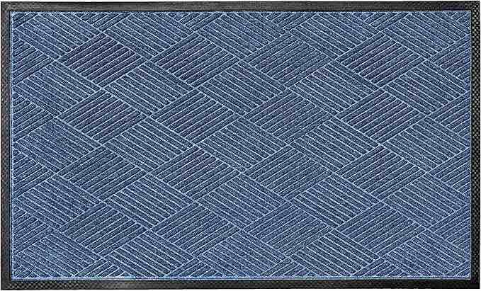 Ecomills Deluxe Diamond Entrance Door Mat, XX-Large Heavy Duty Absorbent Rubber Rug, Blue, 4’ X 6’ feet 4' x 6' feet Blue