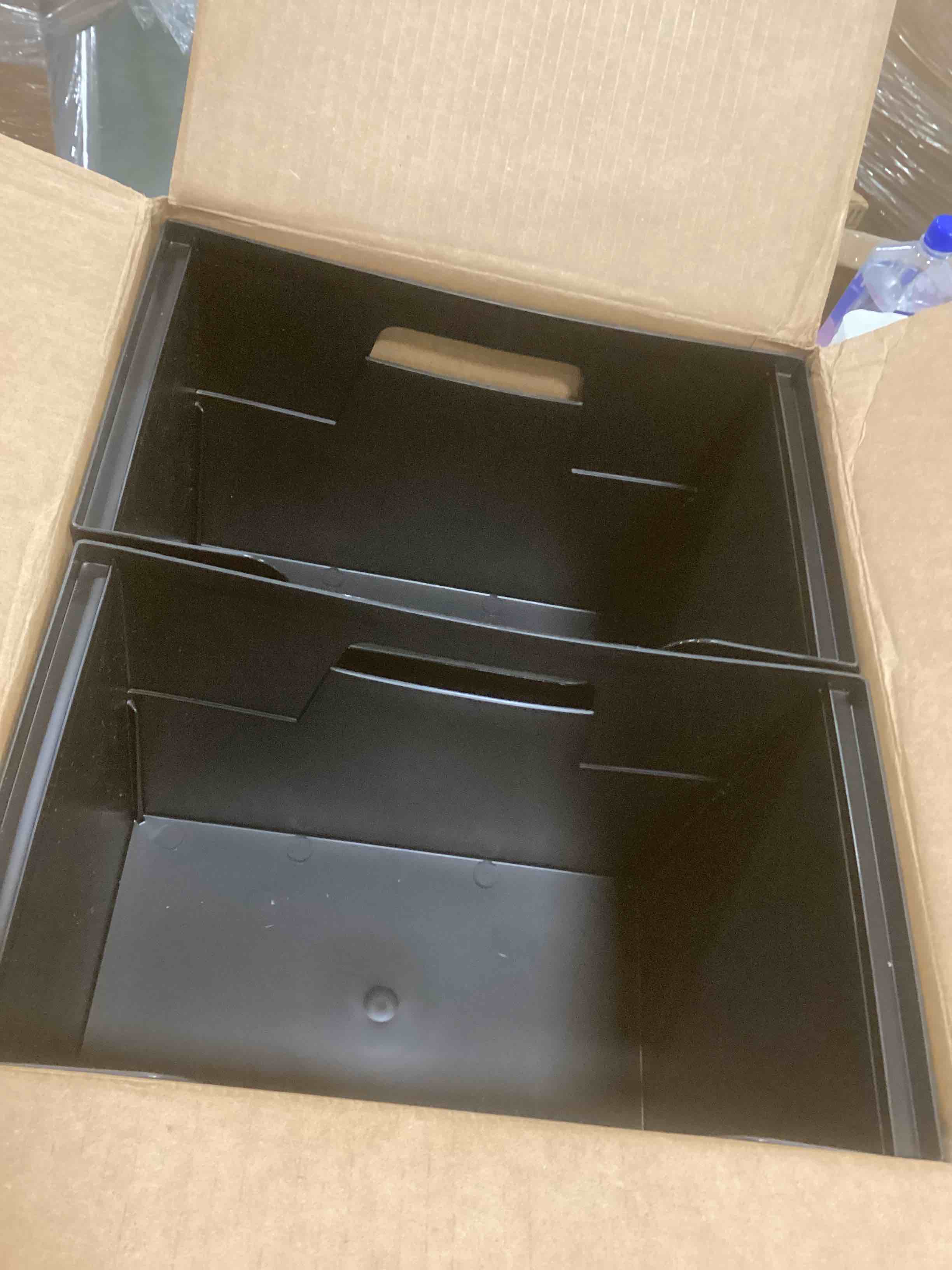 Condition photo showing Good Condition for IRIS USA 4Pack Large Portable Desktop File Box, Side Handles, Hanging File Folders, Tabs & Inserts, Letter Size, Black
