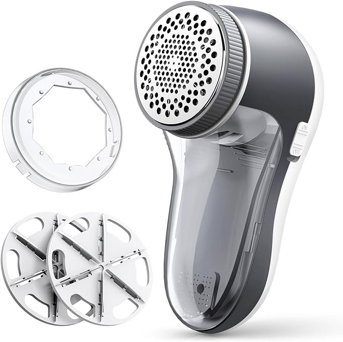 POPCHOSE Fabric Shaver, Lint Remover for Clothes, Electric Lint Shaver with 6-Leaf Blades, Sweater Shavers to Remove Pilling for Clothing, Couch, Furniture, Fuzz, Lint Ball, Bobbles, USB Rechargeable