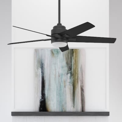 Harbor Breeze Flanagan II 52-in Matte Black with Black/Drif