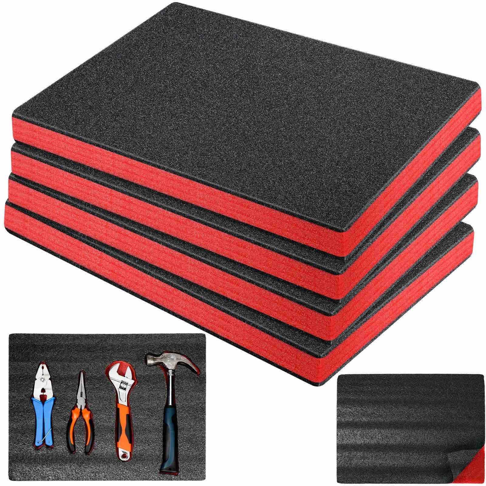 Outus 4 Pcs Cuttable Polyurethane Foam Pads Foam Sheets Craft Foam Tool Box Foam