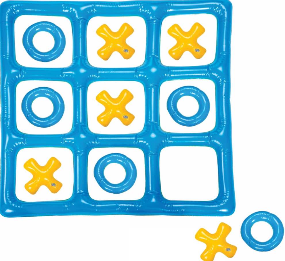 Bundaloo Giant Inflatable Tic Tac Toe Pool Float Game - Reversible Colors, Family Fun for Pool, Beach, Tailgate Parties, Backyard, Picnics, and Indoor Play