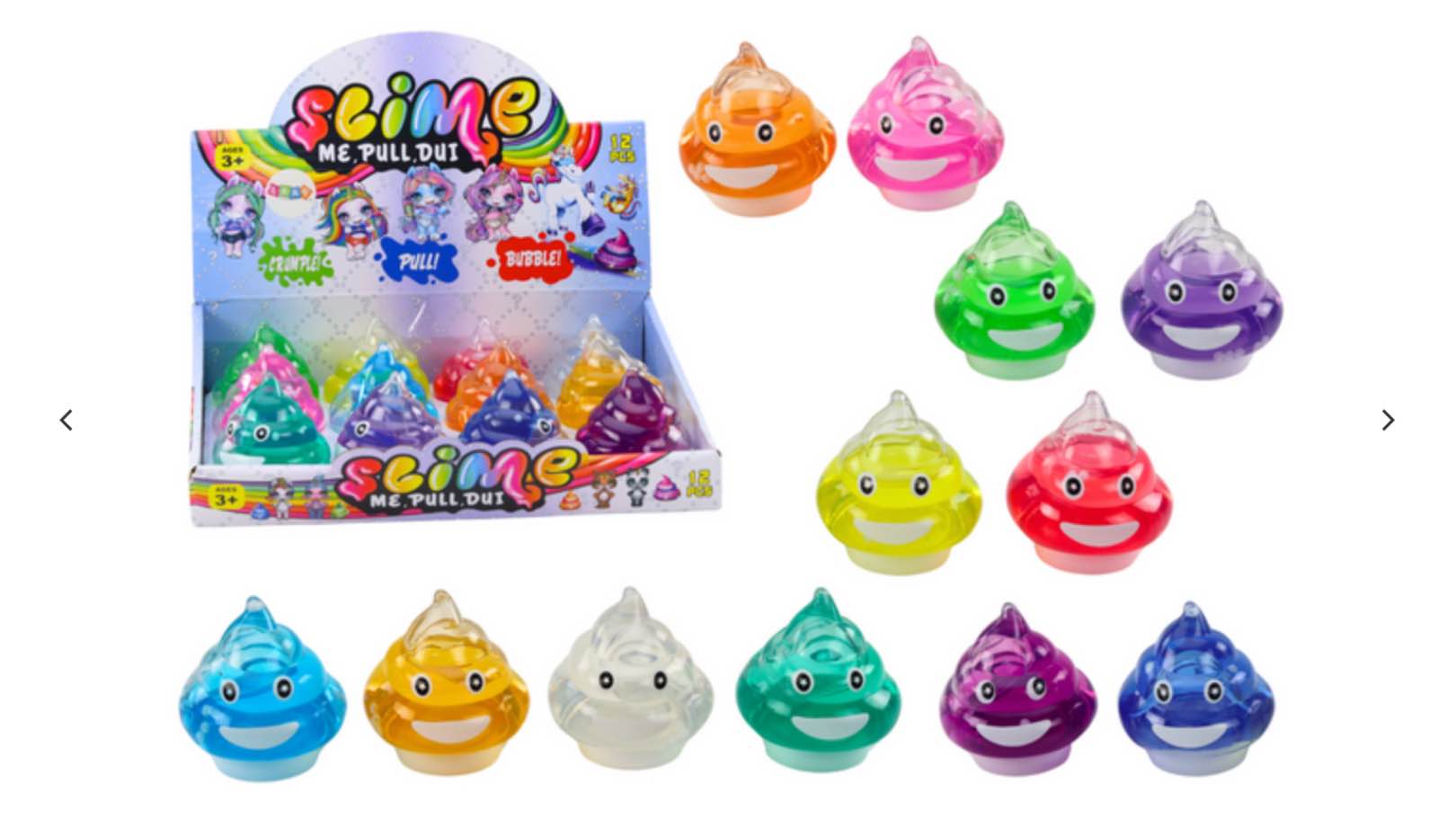 Slime Emoji in a Box 150 g 12 Colors
