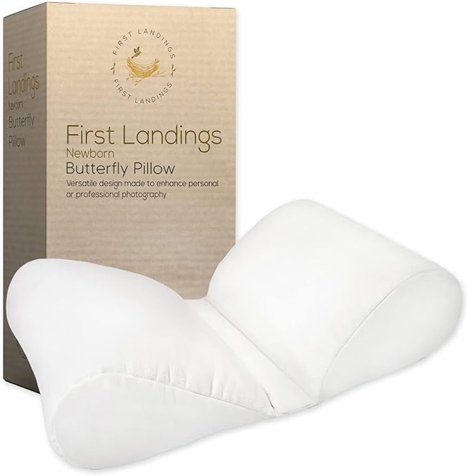 Newborn Photography Props by First Landings - Baby Photoshoot Props - Wedge Pillow for Boy or Girl - Butterfly Posing Pillows