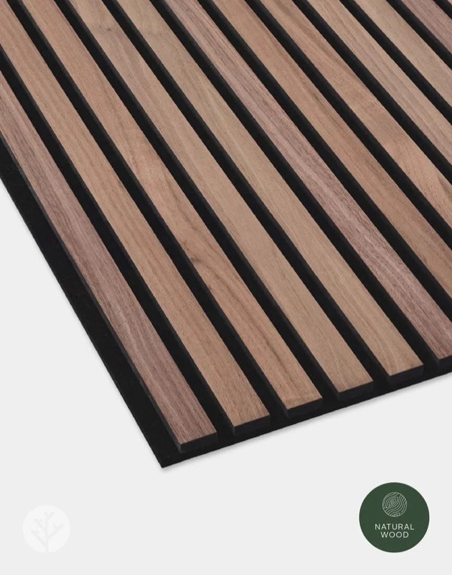 Luxury American Walnut Acoustic Slat Wood Wall Panels Original Slat-panel (94.49" x 25.20")