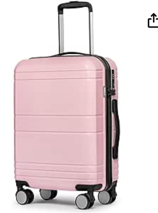 KYME Pink Carry On Luggage 22x14x9 Airline Approved Hardshell Carry on Suitcase with Spinner Wheels 20in TSA Approved Lightweight Travel Luggage Rolling Suitcases