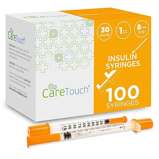 Care Touch Insulin Syringes | 30g 5/16" - 8 mm 1 cc (Pack of 10)