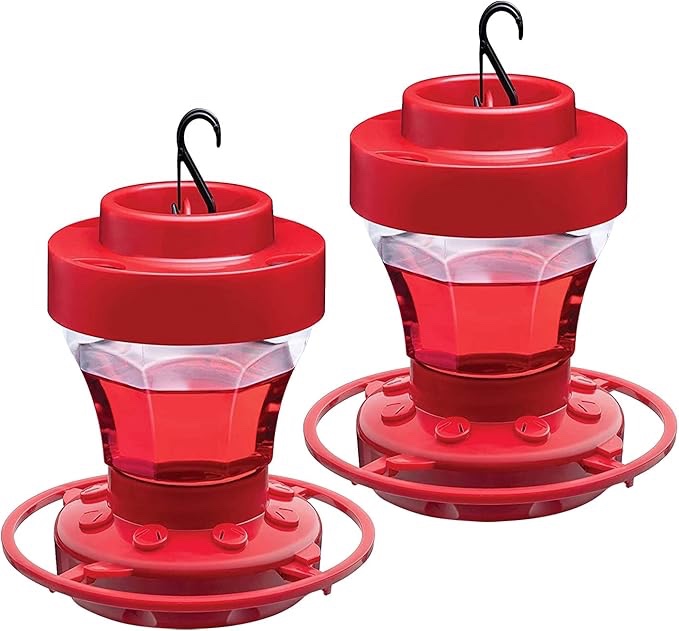 Hummingbird Feeder, Hummingbird Feeder for Outdoors, Outdoor Hummingbird Feeder First Nature Bee Proof Hummingbird Feeder-Built-in Ant Shield-Round Perch-Wide Mouth