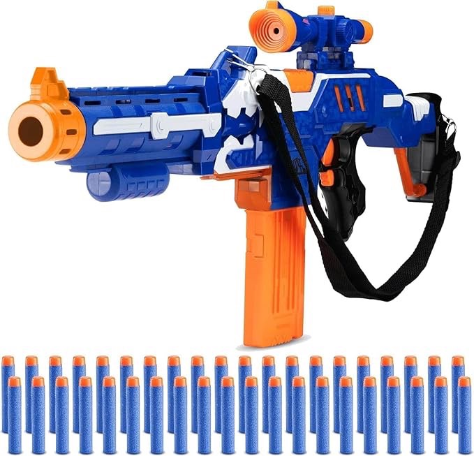 Automatic Toy Foam Blasters Kids - Electric Soft Dart Launcher Set with Scope and Shoulder Strap - Premium Blaster Toys Playset for Boys, Girls, Kids, and Adults - Includes 40 Soft Darts