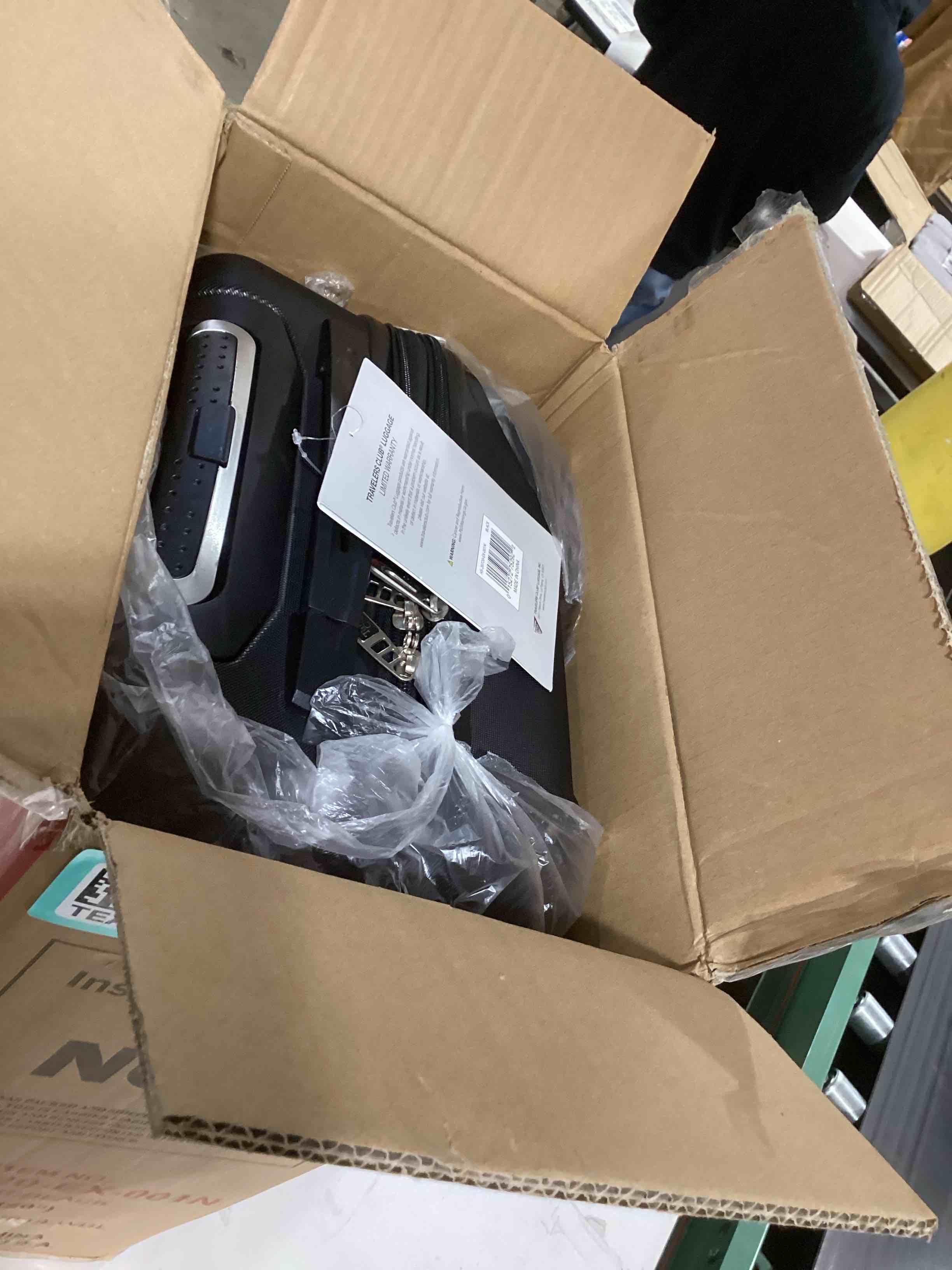 Condition photo showing Good Condition for Travelers Club Chicago Hardside Expandable Spinner Luggage, Black, 20" Carry-On