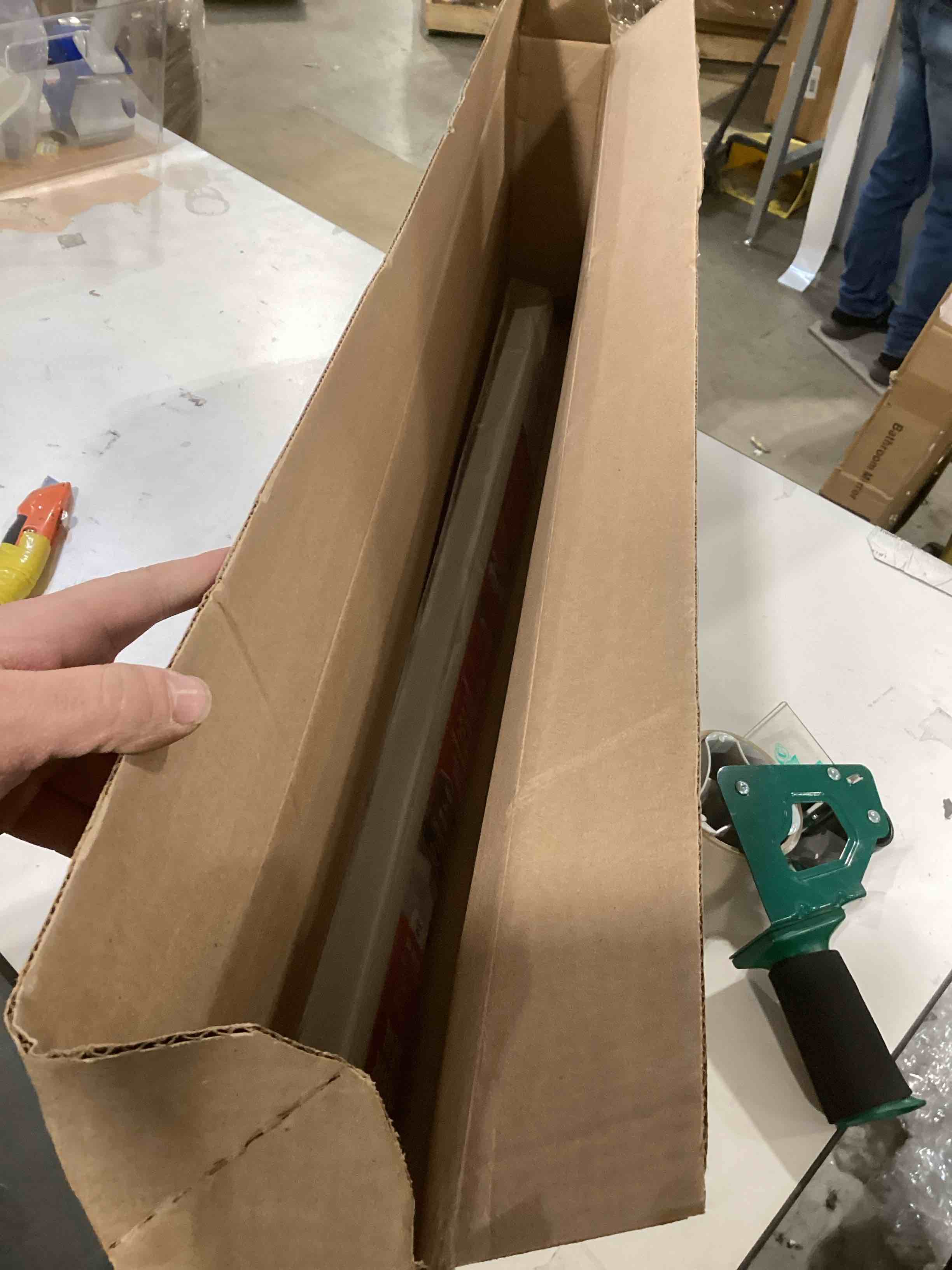 Condition photo showing As Is for M-D Building Products Vinyl Cinch® U-Shape Door Bottom Seal, Slide-On Weatherstripping Draft Stopper