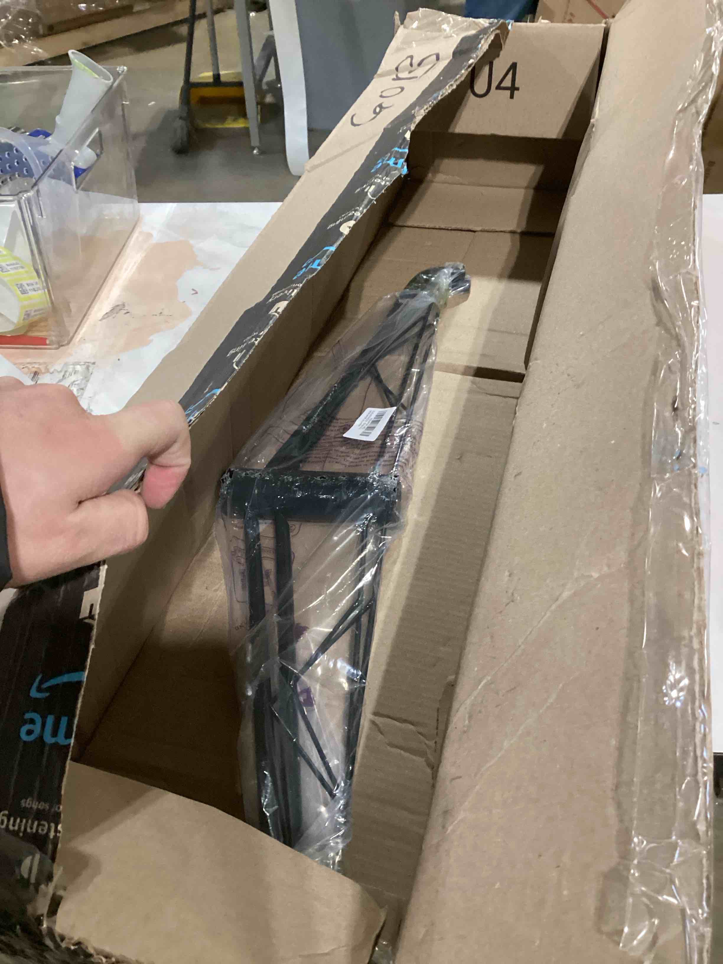 Condition photo showing As Is for MNKXL 28 Inch Metal Christmas Tree Stand for 4 to 10ft Christmas Trees, Heavy Duty Folding Universal