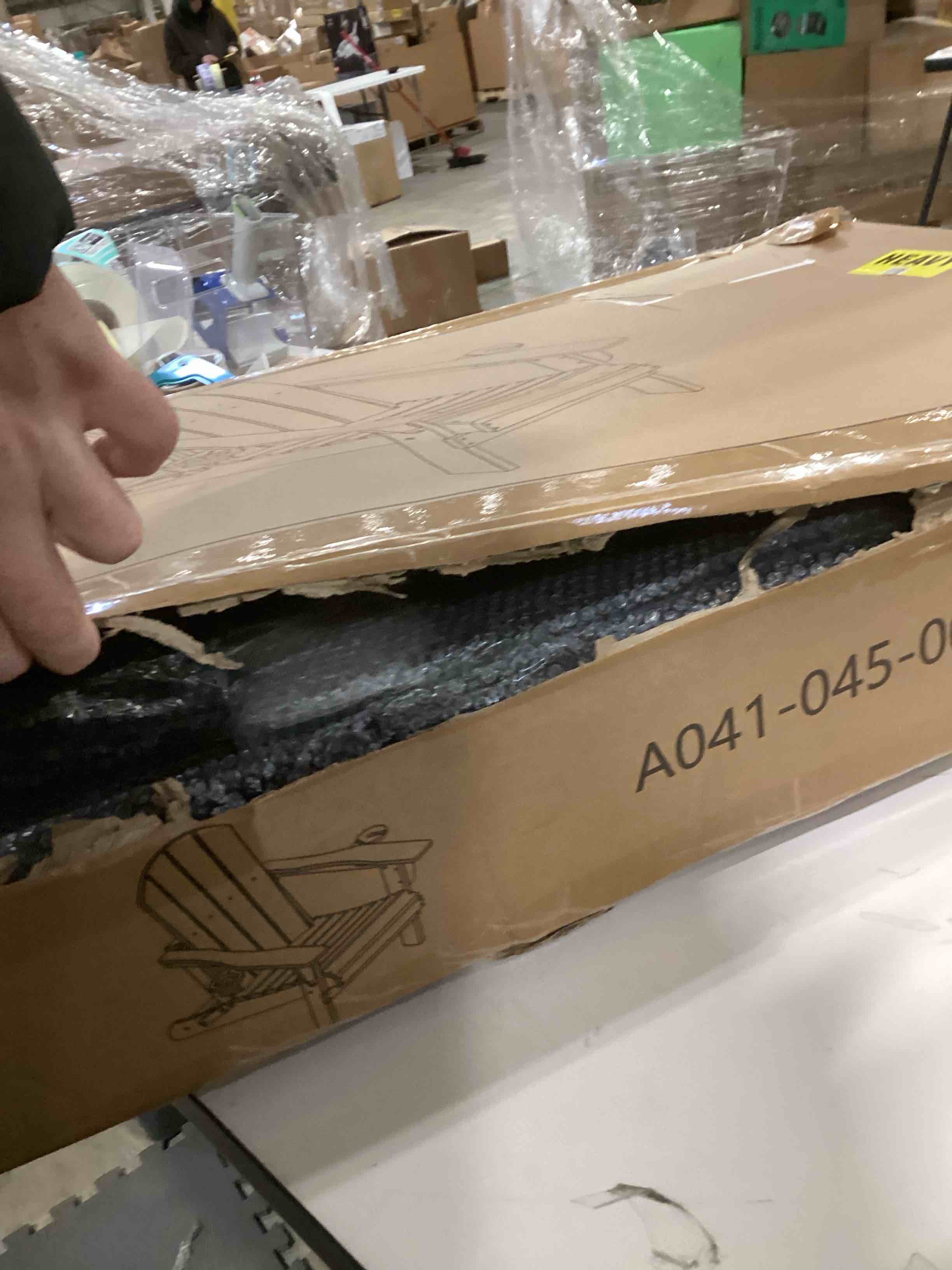 Condition photo showing Good Condition for SERWALL HDPE Folding Adirondack Chair with Dual Cup Holder - Composite Adirondack Chair - Black