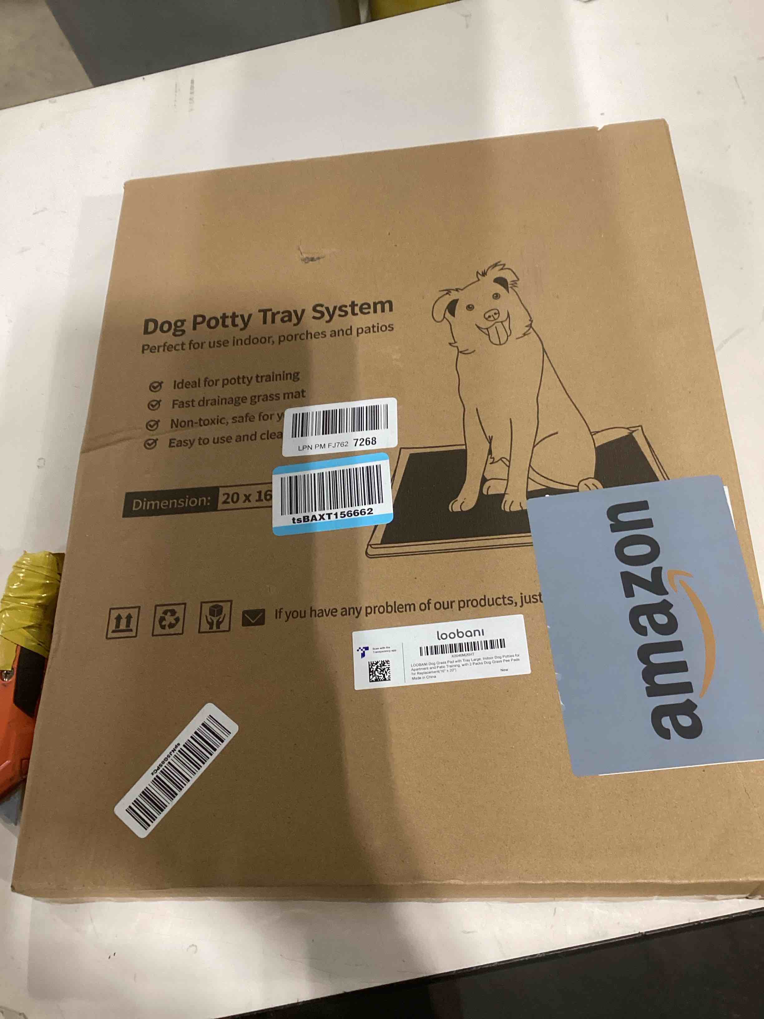 Condition photo showing Good Condition for LOOBANI Dog Grass Pad with Tray - Dog Litter Box - Indoor Potty for Apartment and Patio Training - with 2 Packs Grass Pee Pads for Replacement, 16×20 Inch Tray Potty 16*20inch