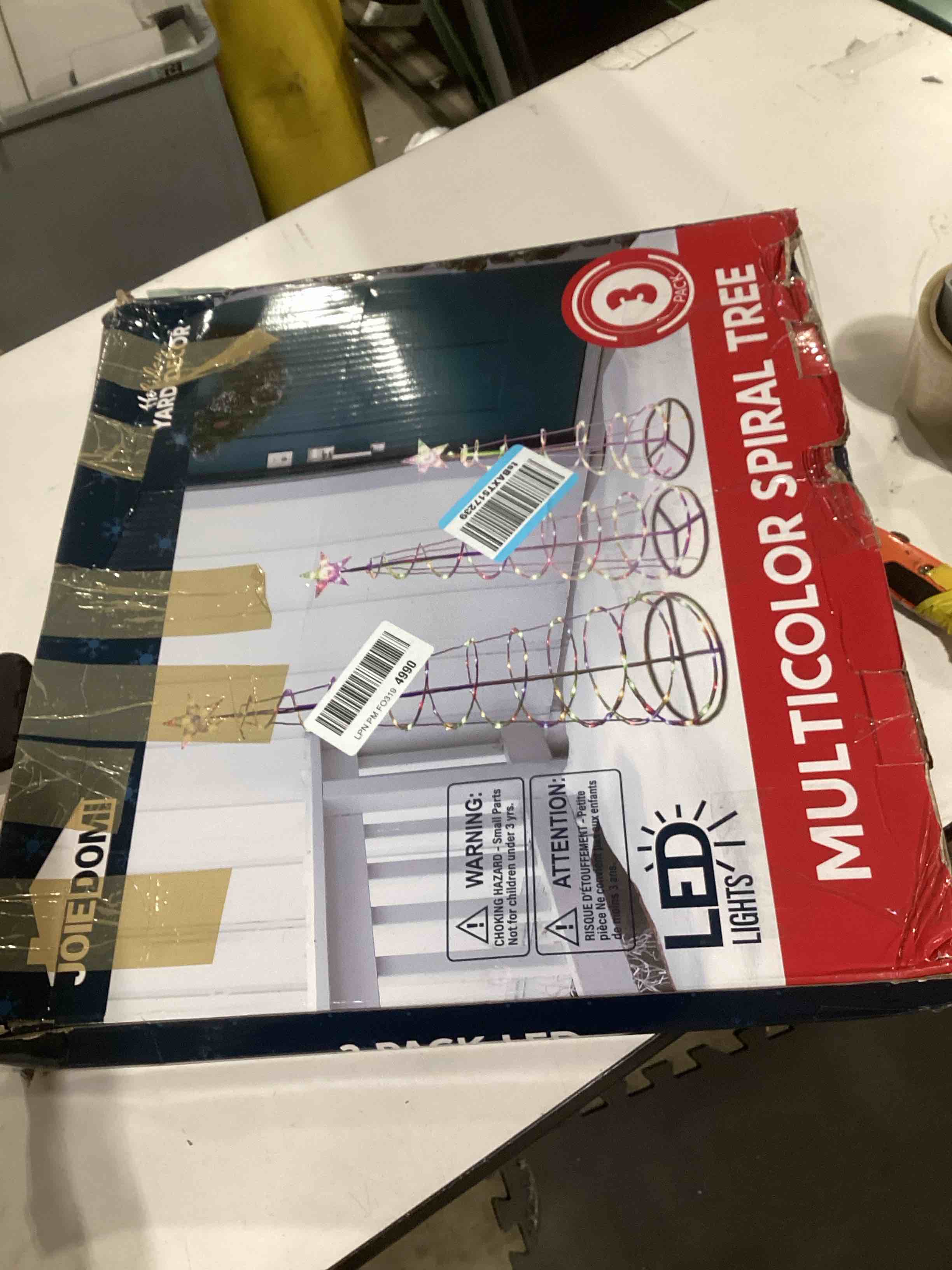 Condition photo showing Good Condition for JOIEDOMI 3 Packs Christmas Spiral Tree Yard Light 218 Pre-Lit LED Multicolor Lights with Metal Stakes for Indoor Outdoor Garden Holiday Decoration, Christmas Event, Christmas Eve Night Décor