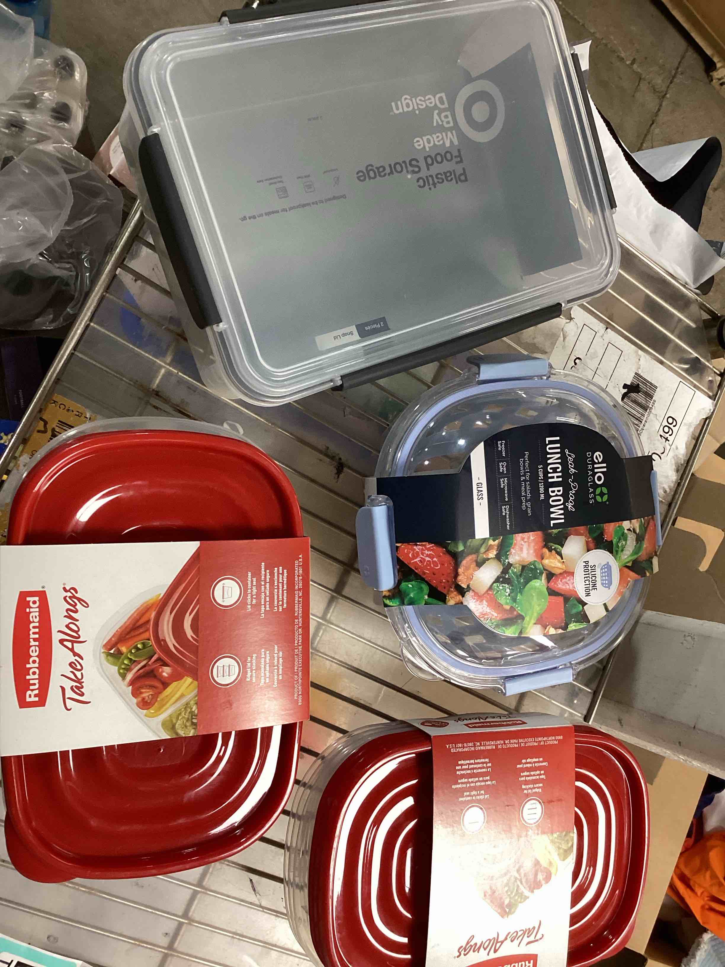 Assorted   Of lunch  bowl , Rubbermaid, plastic storage 